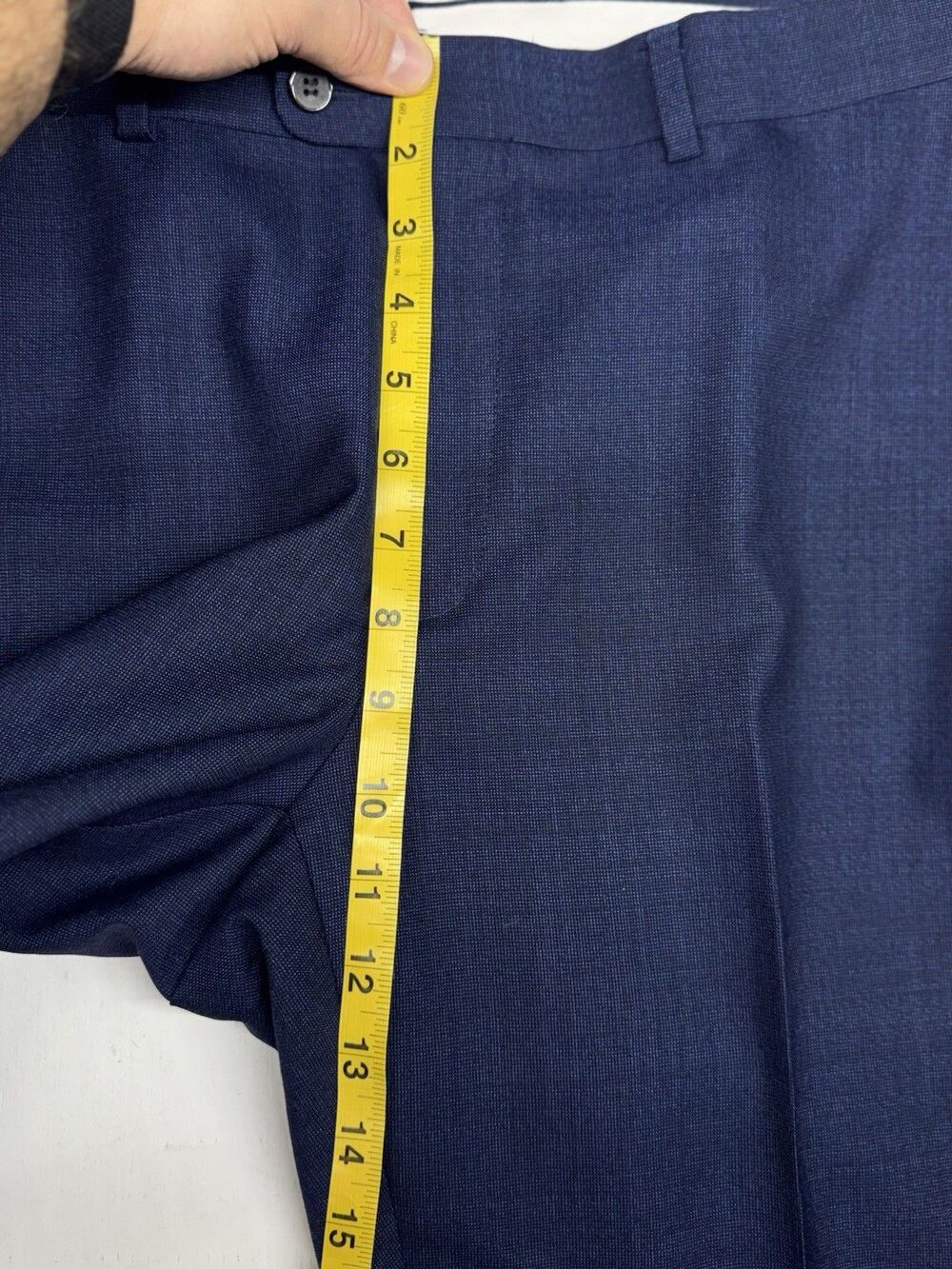 Suit Supply Brescia Blue Pure Wool Mens Flat Front Trouser Dress Pants 34x30 - Picture 5 of 7